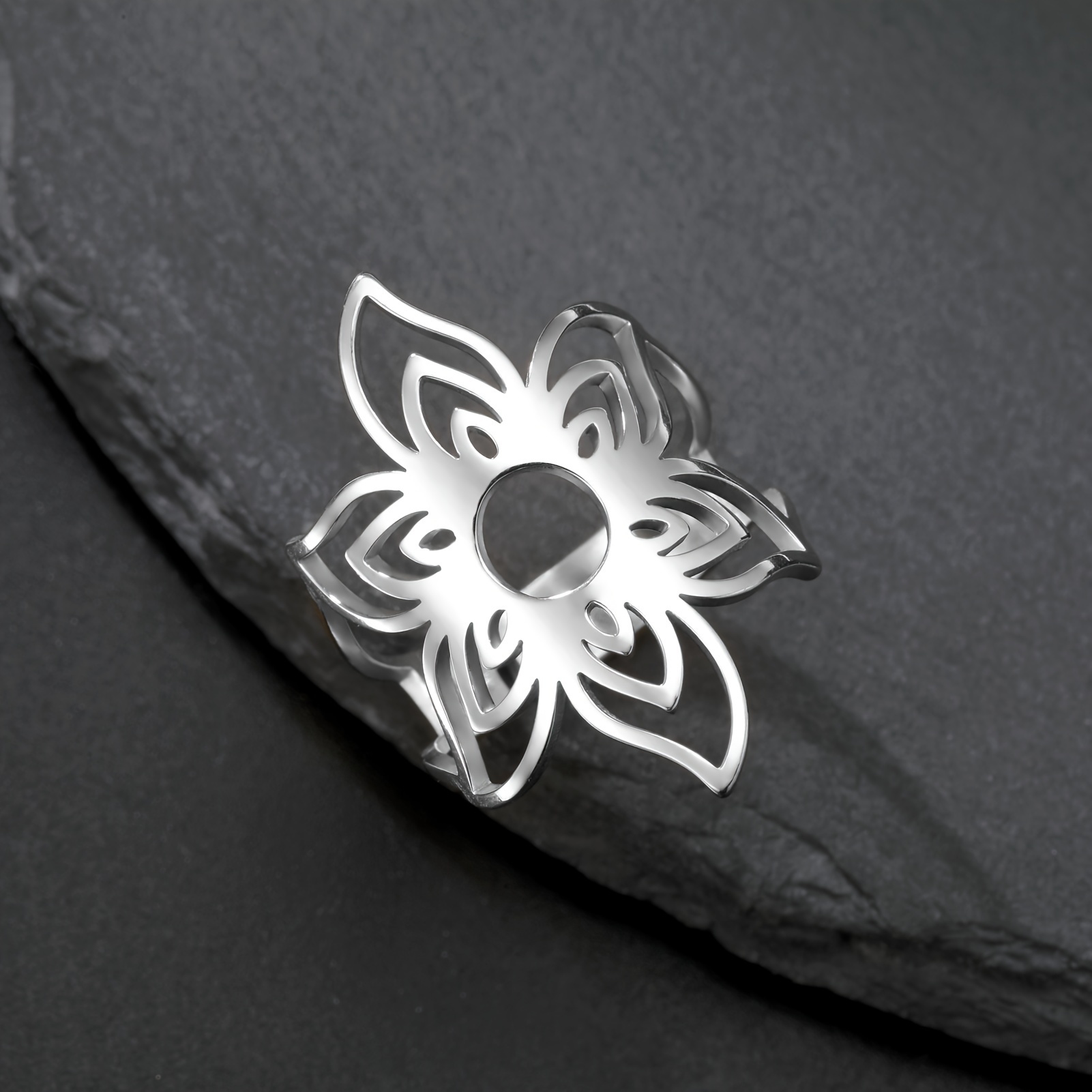 Unisex Three-Layer Petal Adjustable Ring, Gift for Him & Her